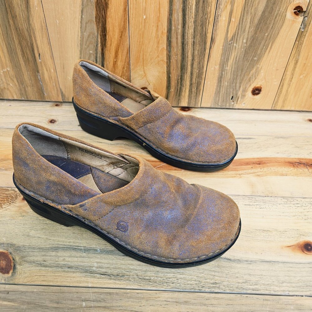 Born Intentionally Distressed Suede Clogs Size 10 / 42